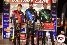 ~ GRAND ANNUAL SPRINTCAR CLASSIC WINNER ~ 1st place James McFadden, 2nd place Cory Eliason, 3rd place Jamie Veal