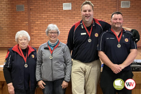 Section two runners-up Margaret Ovens, Dawn McDowell, David Childs and Brett Mungean.