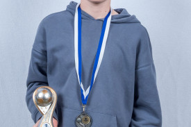 Rangers under 12 Teal best and fairest joint winner, Logan Wythe.