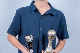 Rangers under 12 Teal best and fairest joint winner, Logan Wythe.