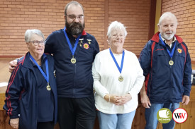 Section one winners (from left) Lyn Payne, Scott Pierce, Dawn Hatfield and Gordon Weller.