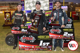 ~ Pro Speedcar Week ~ 1st place Kaleb Currie, 2nd place Dylan Menz, 3rd place Luke Storer