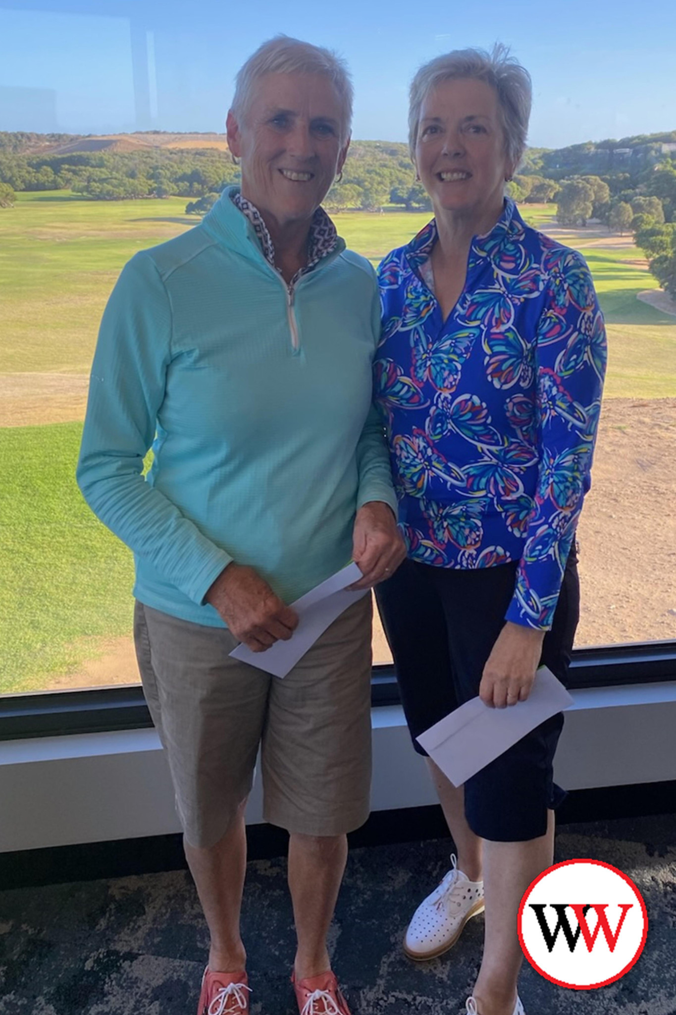 Right: Day one winners (division one) Helen Rix and Diane Grieves from Port Fairy.