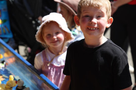 Tylan Benson from Melbourne was thrilled to spend his eighth birthday at the Warrnambool Show, alongside sister Ivy (4).