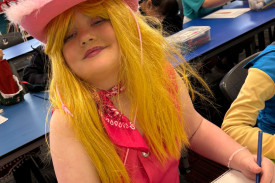 With her pink cowgirl hat, Jameka Flemming was ready to take on the day.