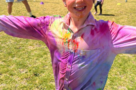 Molly McColl was happy to be covered in colour.