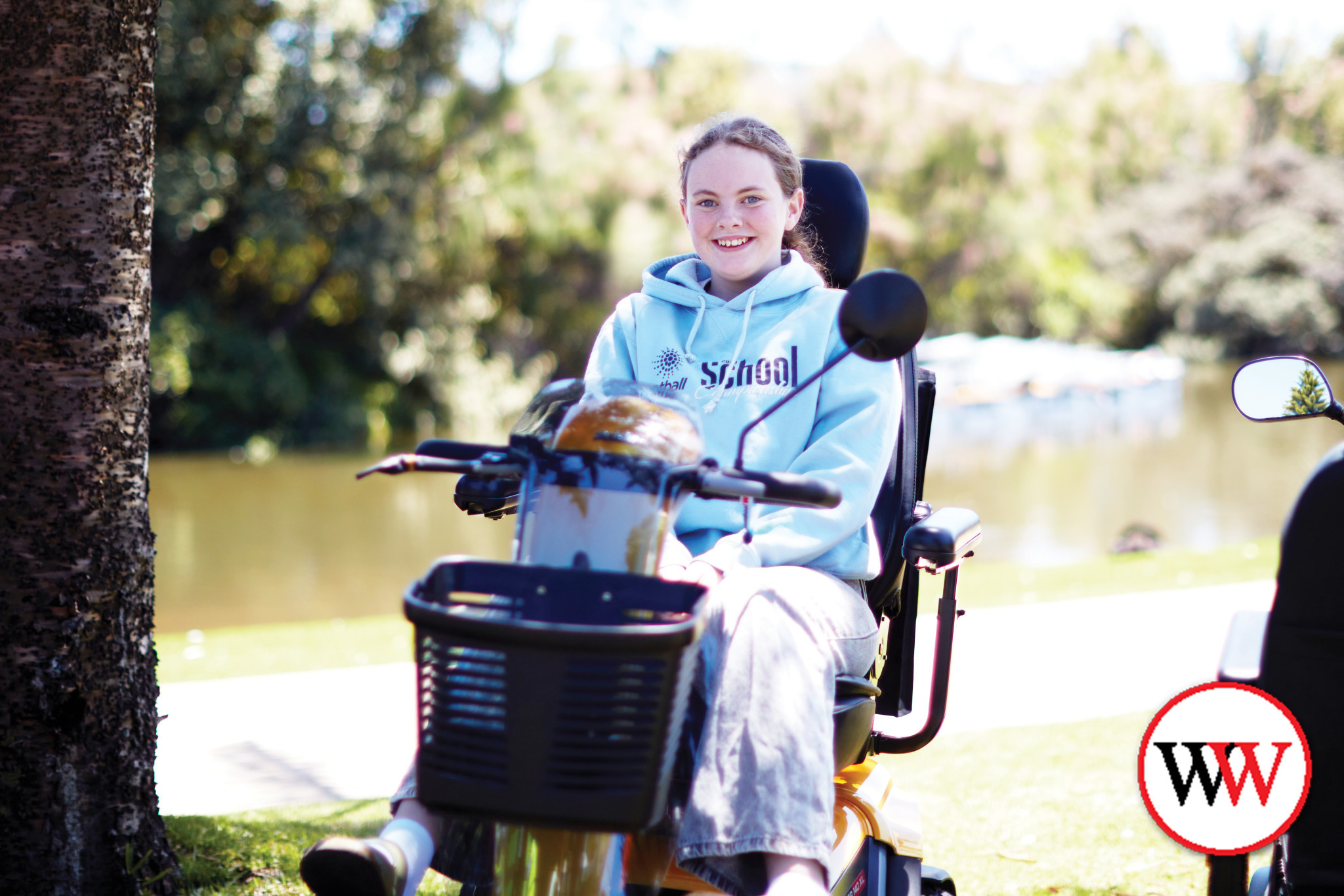 Twelve year-old Regan celebrated graduating primary school during the convoy. Photos courtesy Warrnambool City Council.