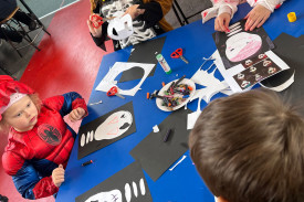 Skull decorating was loads of fun for students.