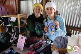 William and Adele Ward from Port Fairy were selling beanies at the Young Makers Market, with 50 per cent of proceeds donated to MND in memory of their father who passed away earlier this year.