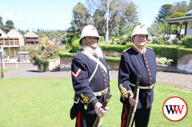 Bombardier Leigh Dalziel and Captain of the Garrison Gerard Bourke keep an eye on proceedings.