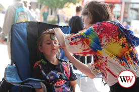 Ella McConnell (7) of Warrnambool has her face painted.