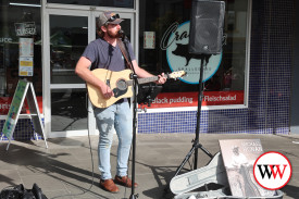 Country singer Michael Honan belted out some popular tunes as crowds gathered to enjoy his music.