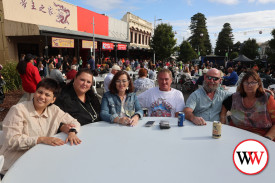 Friends gathered in Liebig Street to enjoy the live music and atmosphere of Wunta 2025.